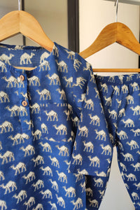 Desert Caravan Mul Kurta Pyjama Set Girls / Boys - De - Nap.in - Nightwear