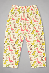 Dino Delight Kurta Pyjama Set For Girls / Boys - De - Nap.in - Nightwear