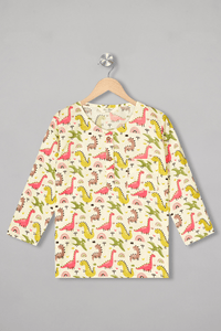 Dino Delight Kurta Pyjama Set For Girls / Boys - De - Nap.in - Nightwear
