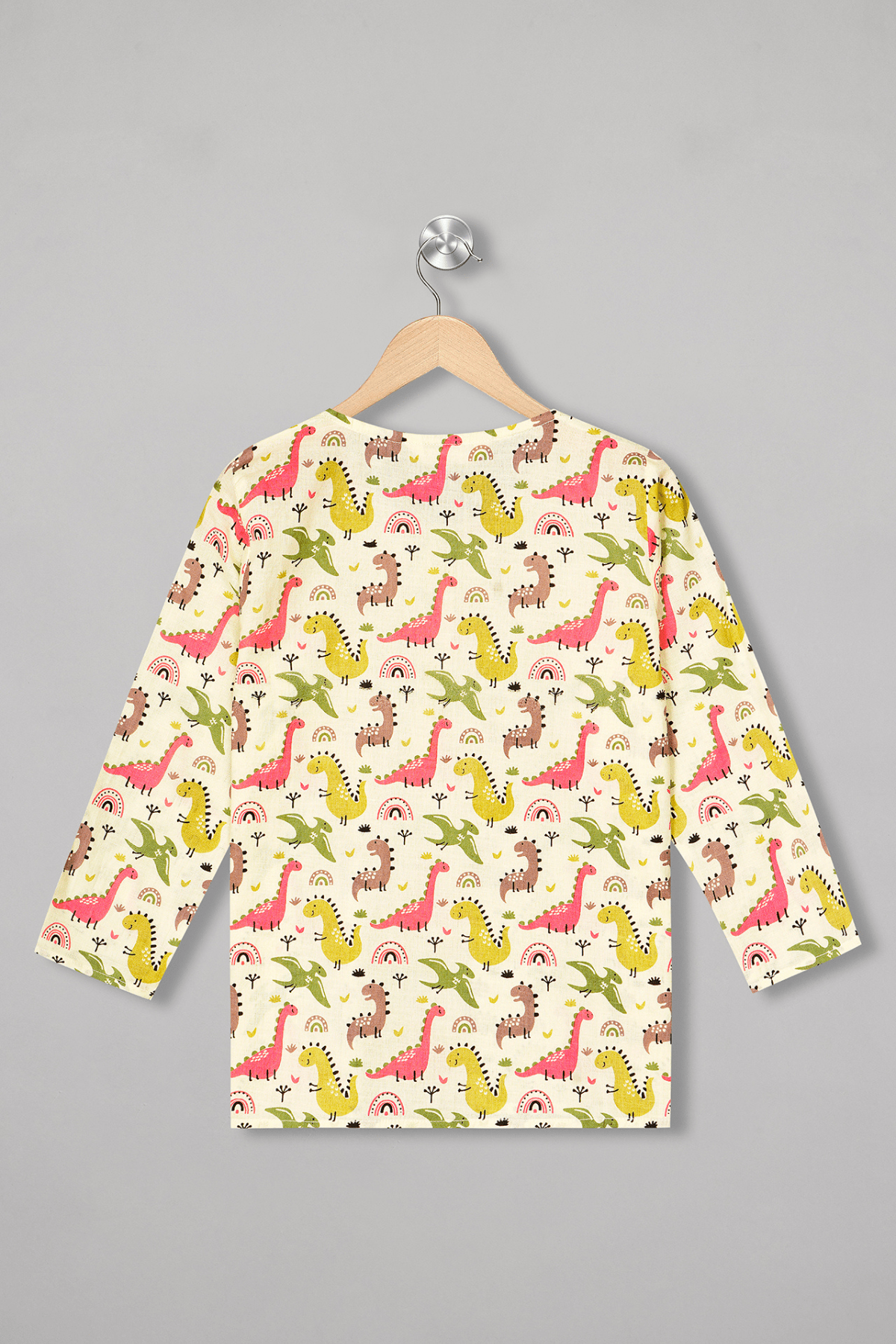 Dino Delight Kurta Pyjama Set For Girls / Boys - De - Nap.in - Nightwear