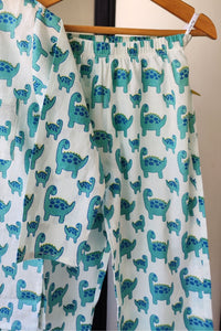 Dino Dreams Mul Kurta Pyjama Set Girls / Boys - De - Nap.in - Nightwear