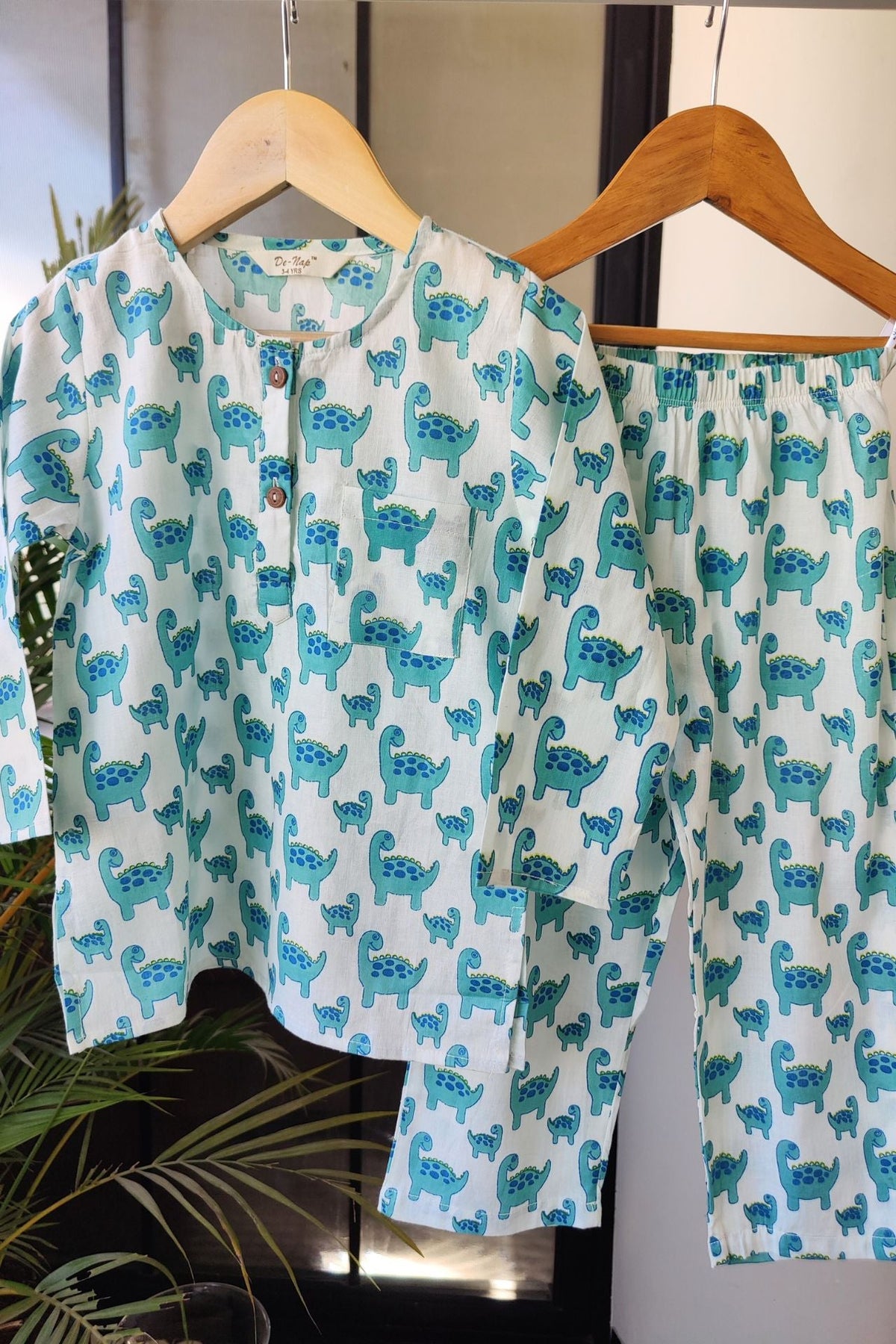 Dino Dreams Mul Kurta Pyjama Set Girls / Boys - De - Nap.in - Nightwear