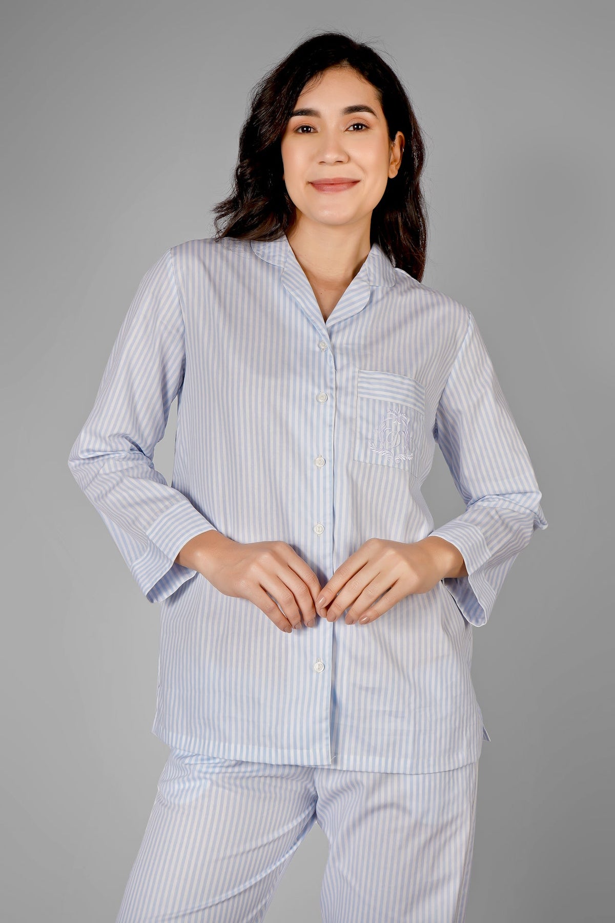 Dreamy Blue Stripes Pyjama Set - De - Nap.in - Nightwear