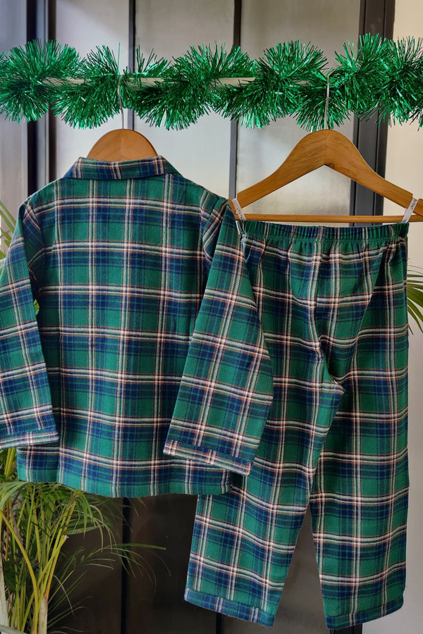 Evergreen Nights Flannel Pyjama Set (Boy) - De - Nap.in - Nightwear