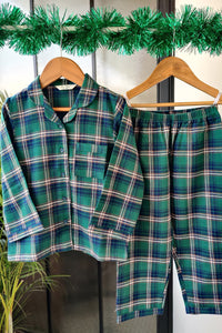 Evergreen Nights Flannel Pyjama Set (Girl) - De - Nap.in - Nightwear