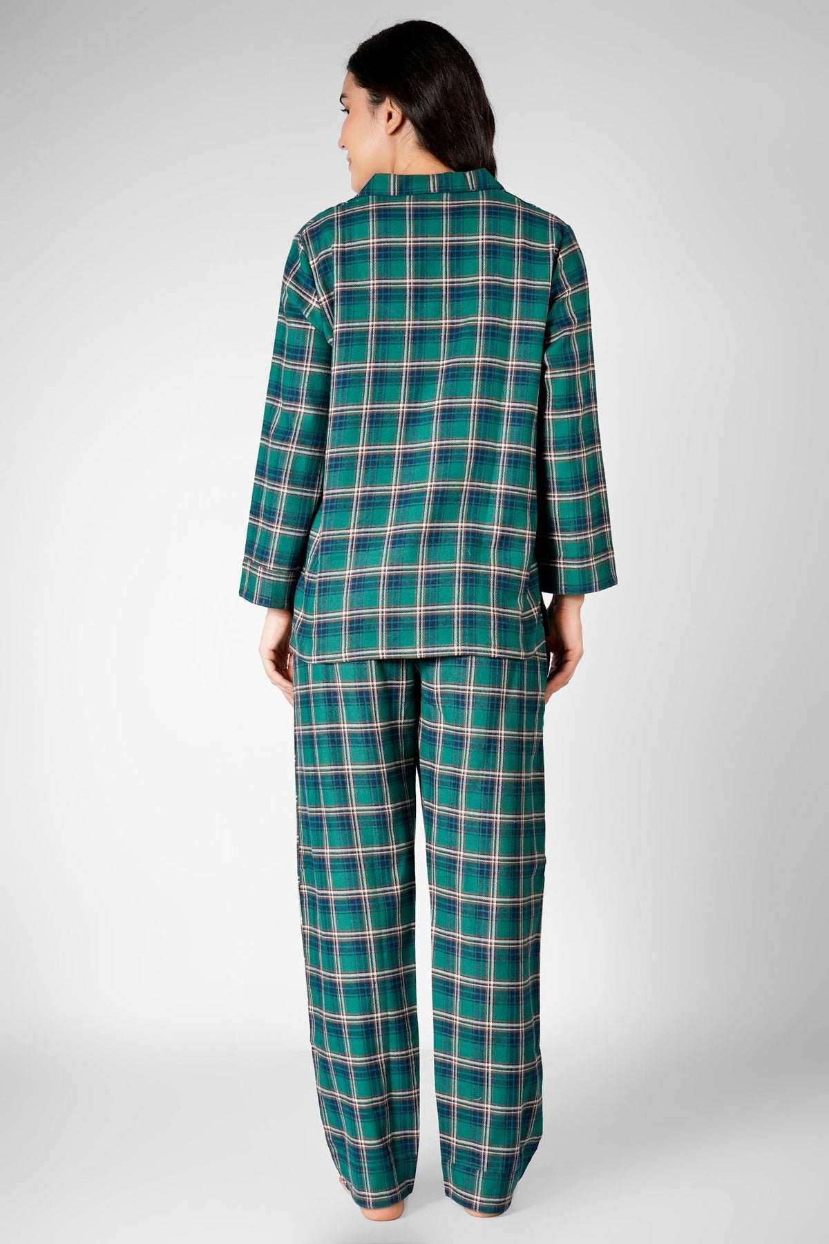 Evergreen Nights Flannel Pyjama Set - De - Nap.in - Nightwear