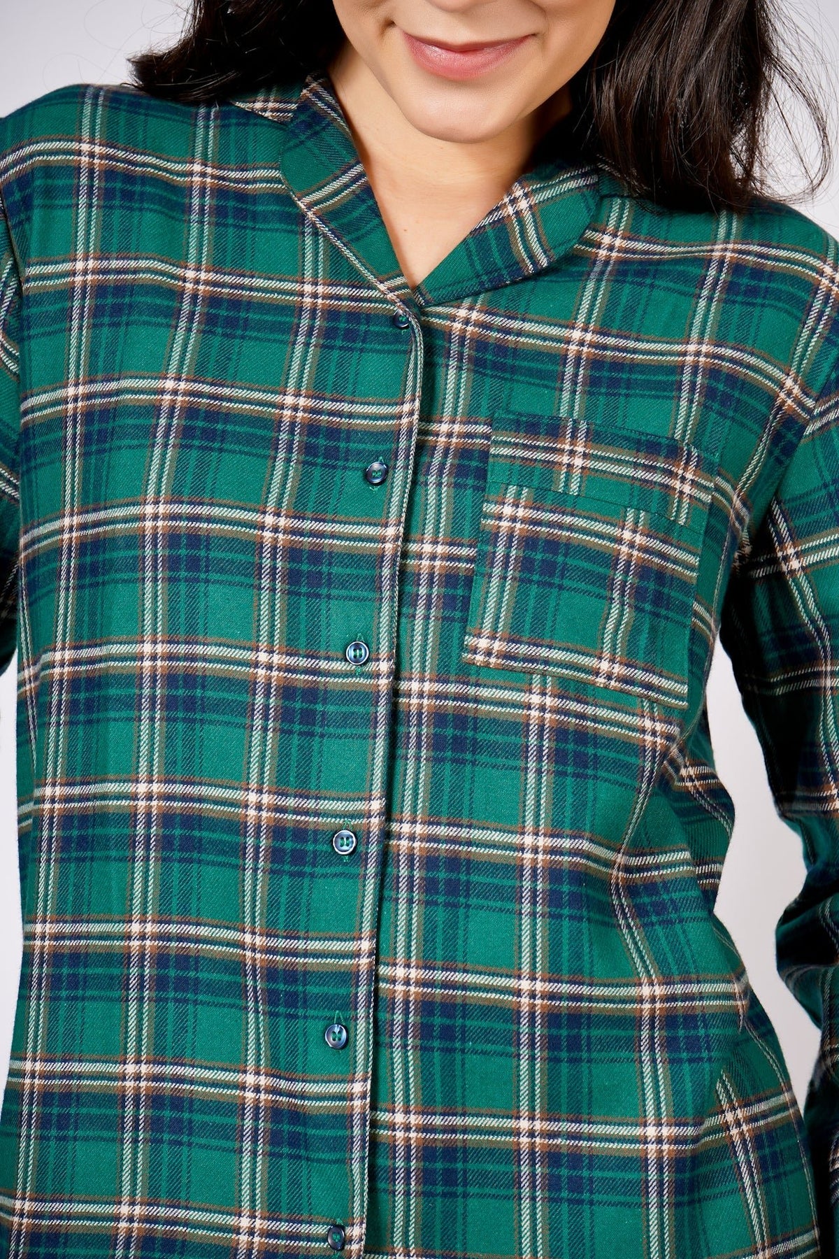 Evergreen Nights Flannel Pyjama Set - De - Nap.in - Nightwear