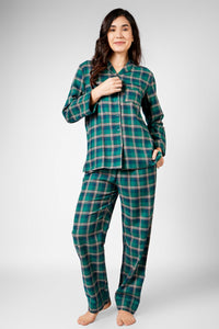 Evergreen Nights Flannel Pyjama Set - De - Nap.in - Nightwear