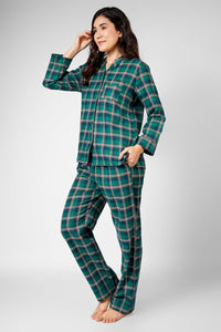 Evergreen Nights Flannel Pyjama Set - De - Nap.in - Nightwear