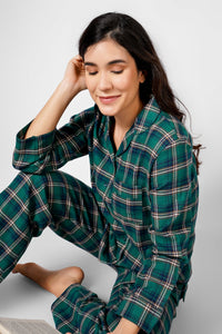 Evergreen Nights Flannel Pyjama Set - De - Nap.in - Nightwear