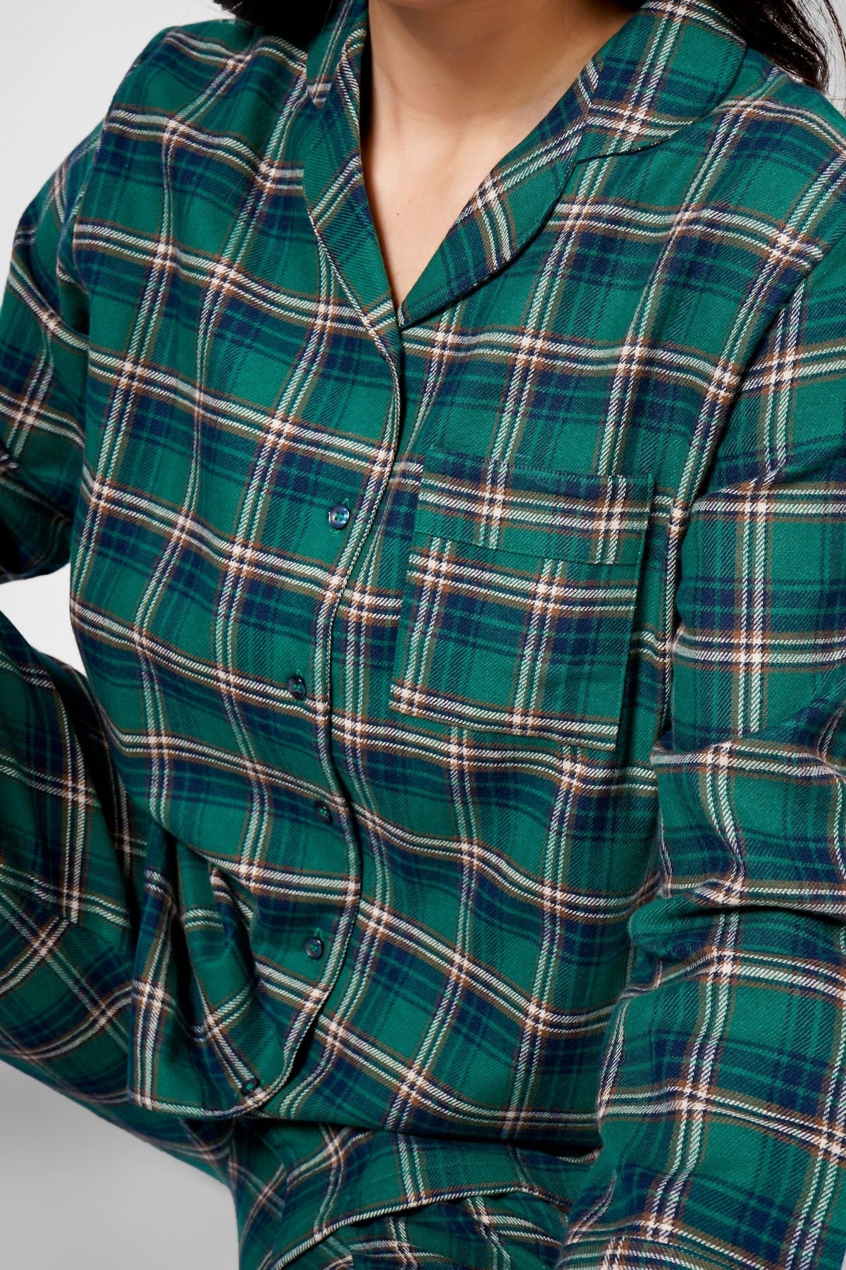 Evergreen Nights Flannel Pyjama Set - De - Nap.in - Nightwear