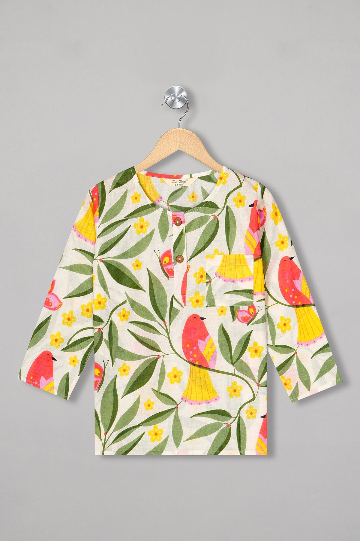 Feathered Floral Kurta Pyjama Set - De - Nap.in - Nightwear