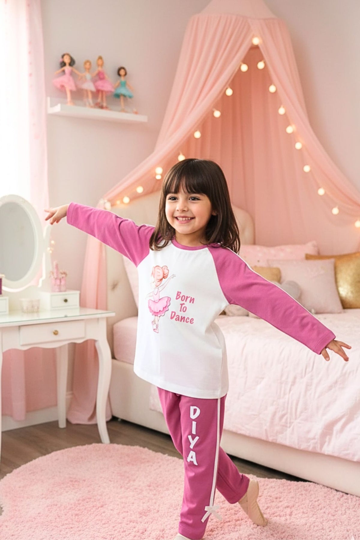 Born to Dance Pyjama Set (Blush Pink)