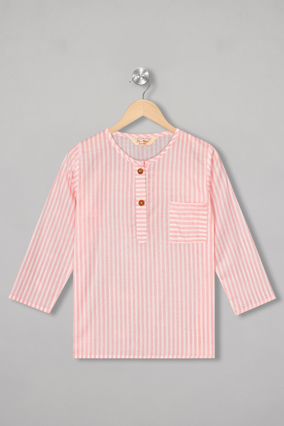 Girly Glam Pink Stripes Kurta Pyjama Set - De - Nap.in - Nightwear