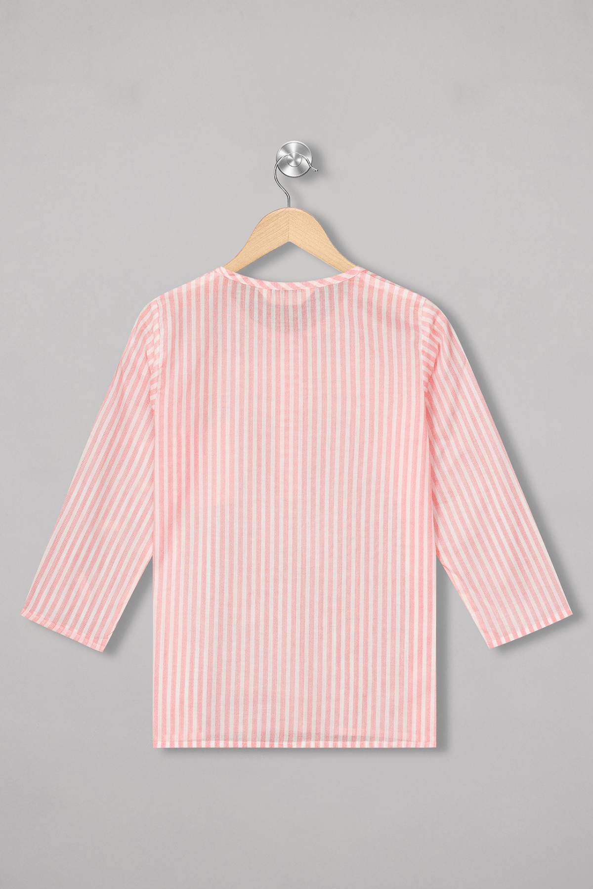 Girly Glam Pink Stripes Kurta Pyjama Set - De - Nap.in - Nightwear
