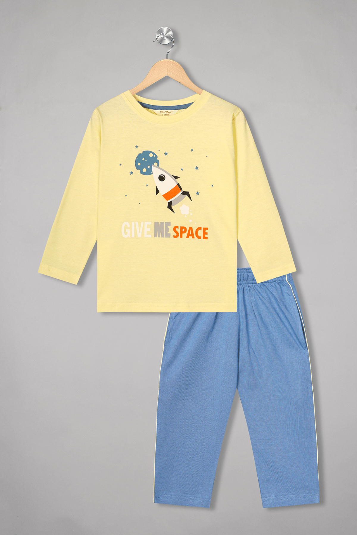Give Me Space Full Sleeves Pyjama Set - De - Nap.in - Nightwear
