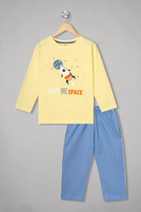 Give Me Space Full Sleeves Pyjama Set - De - Nap.in - Nightwear