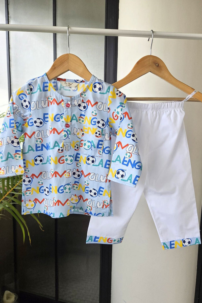 Goal Getter Kurta Pyjama Set Girls / Boys - De - Nap.in - Nightwear