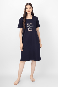 Good Things Take Time Short Nighty - De - Nap.in - Nightwear