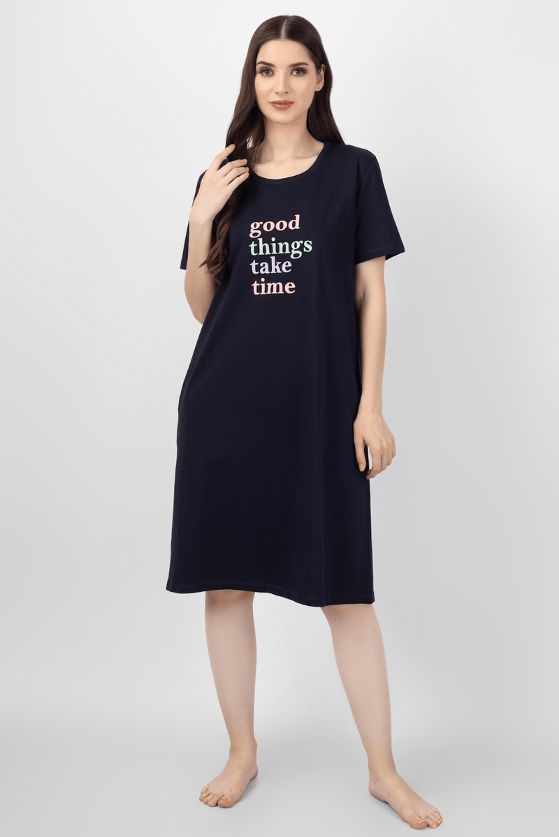 Good Things Take Time Short Nighty - De - Nap.in - Nightwear