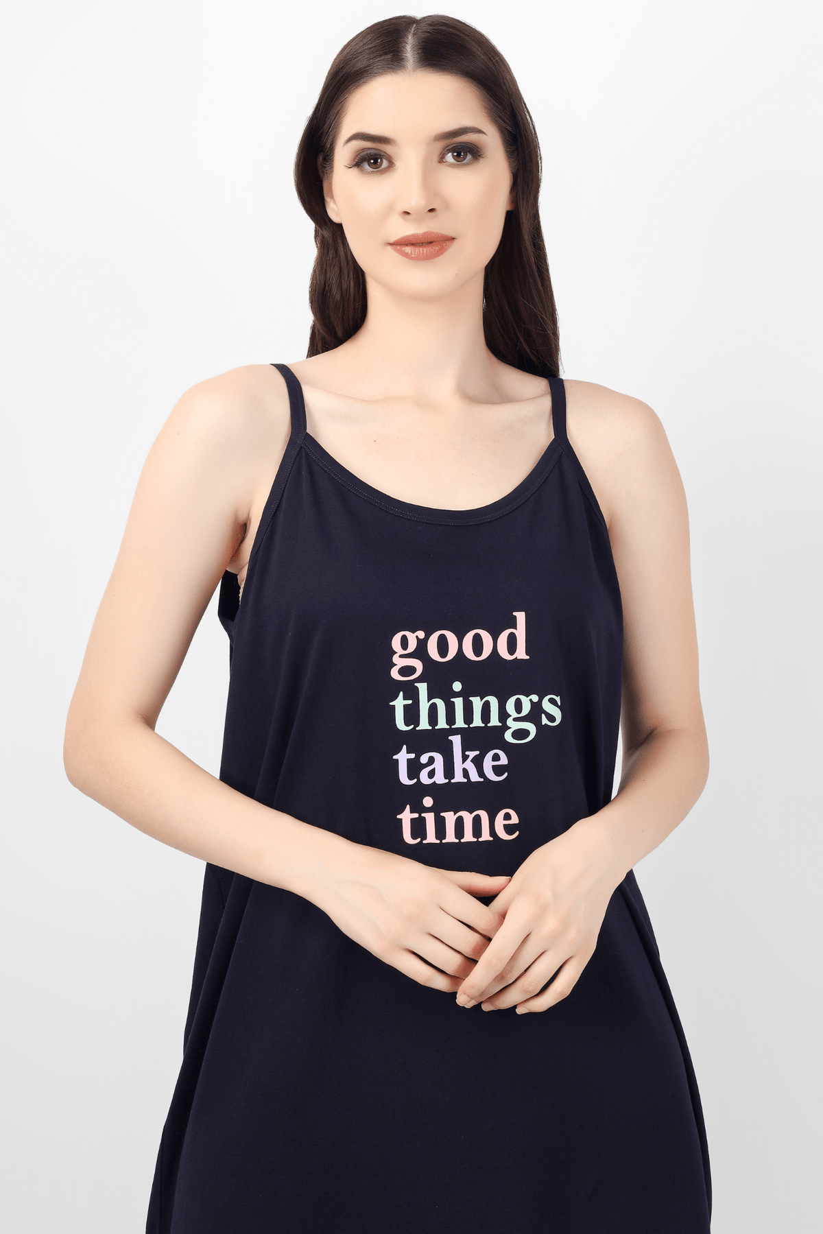 Good Things Take Time Spaghetti Nighty - De - Nap.in - Nightwear