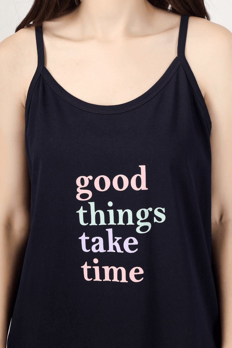 Good Things Take Time Spaghetti Nighty - De - Nap.in - Nightwear