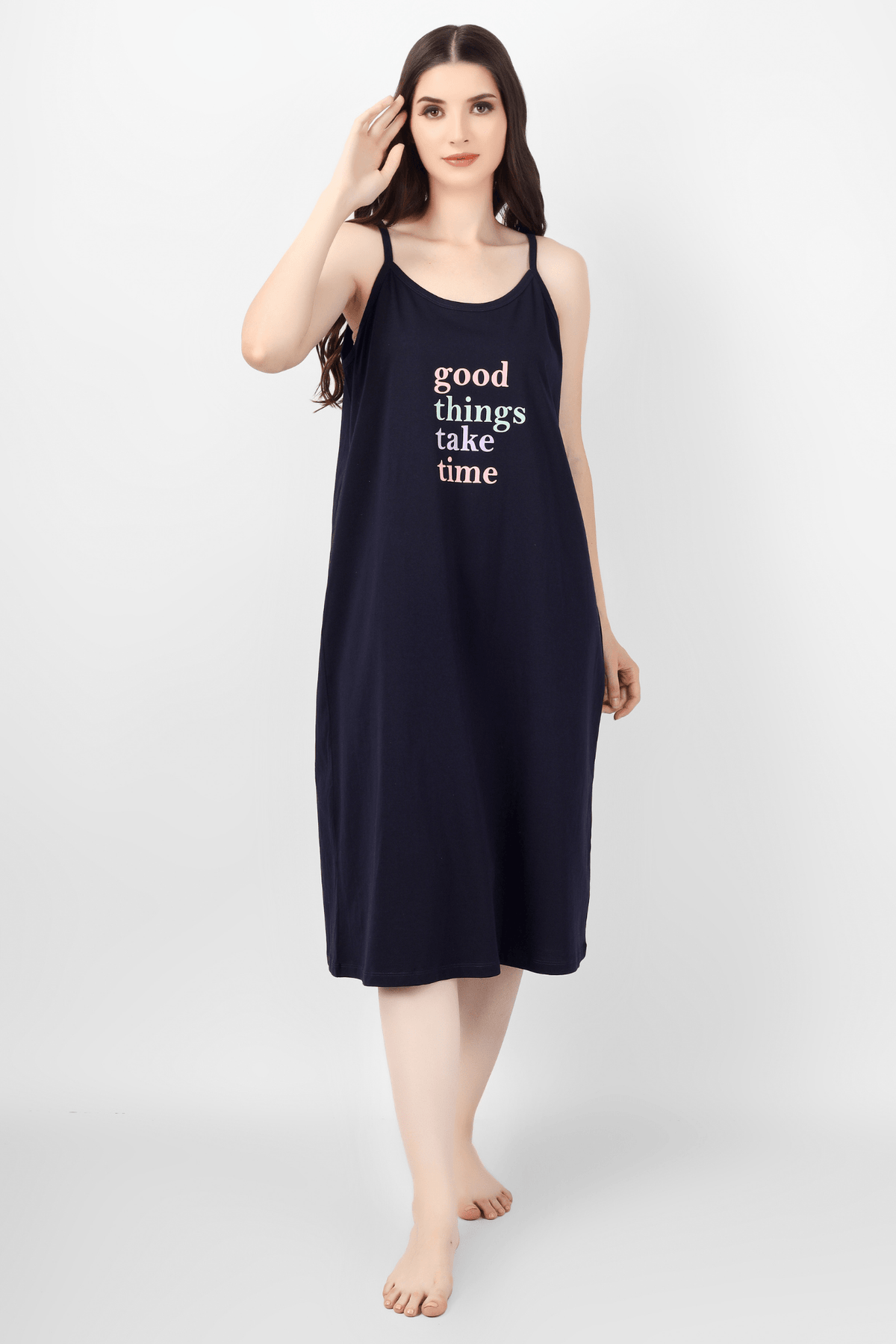 Good Things Take Time Spaghetti Nighty - De - Nap.in - Nightwear