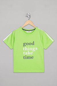 Green Good Things Take Time Shorts Set - De - Nap.in - Nightwear