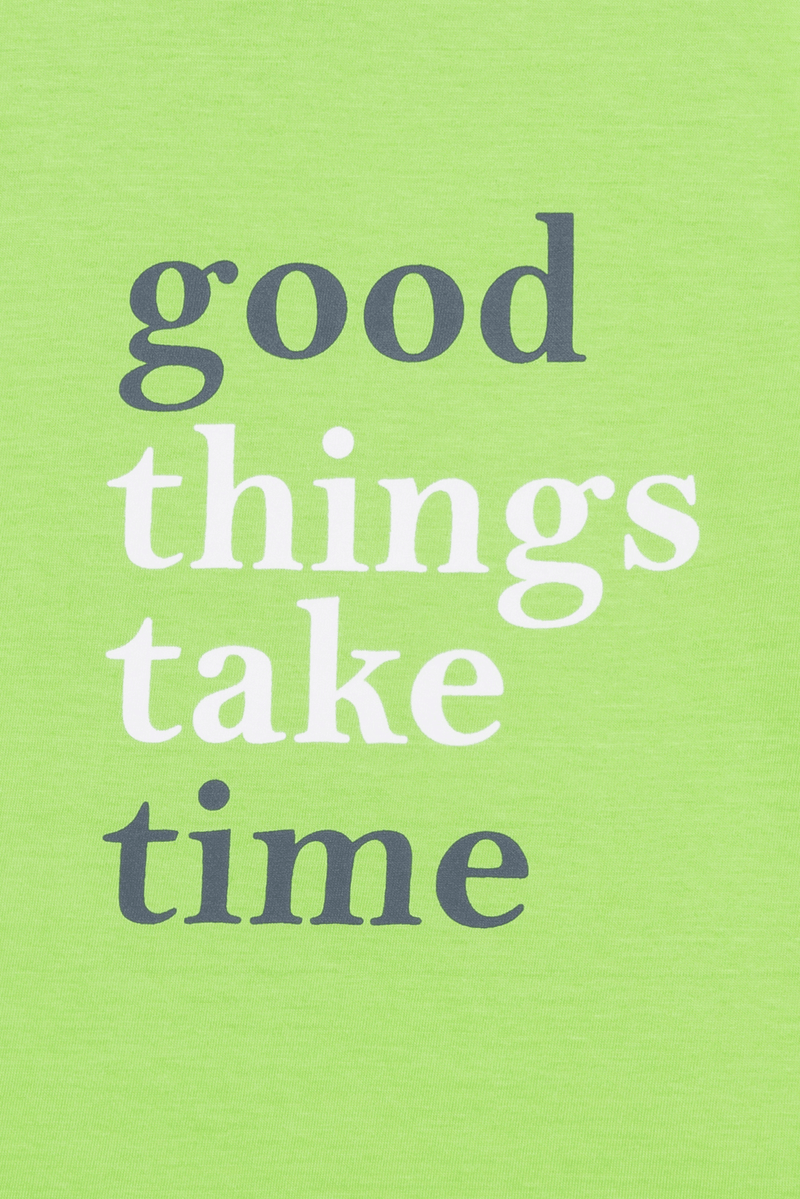 Green Good Things Take Time Shorts Set - De - Nap.in - Nightwear