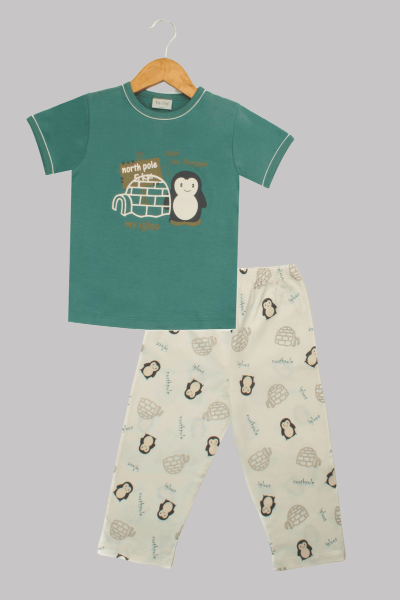 Green Peter The Penguin Pyjama Set - De - Nap.in - Nightwear