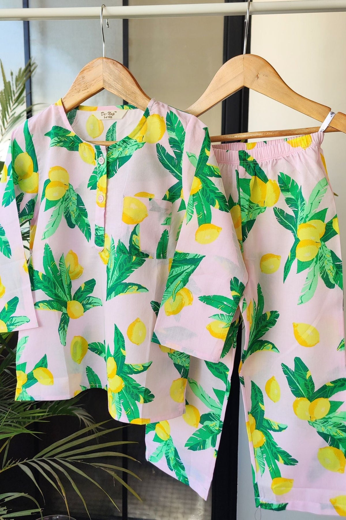 Lemon Bliss Kurta Pyjama Set - De - Nap.in - Nightwear