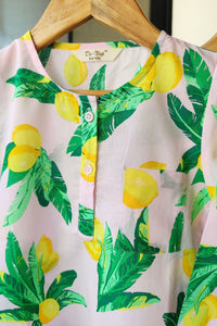 Lemon Bliss Kurta Pyjama Set - De - Nap.in - Nightwear