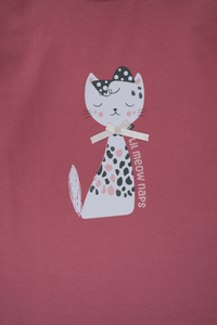 Lil Meow Naps Pyjama Set For Girls - De - Nap.in - Nightwear