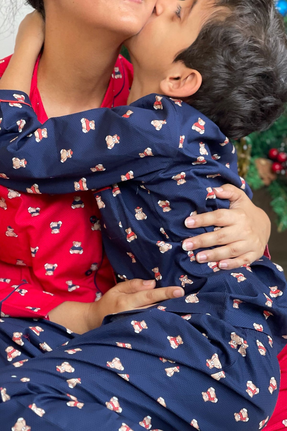 Luxe Bear Blue Pyjama Set (Boy) - De - Nap.in - Nightwear