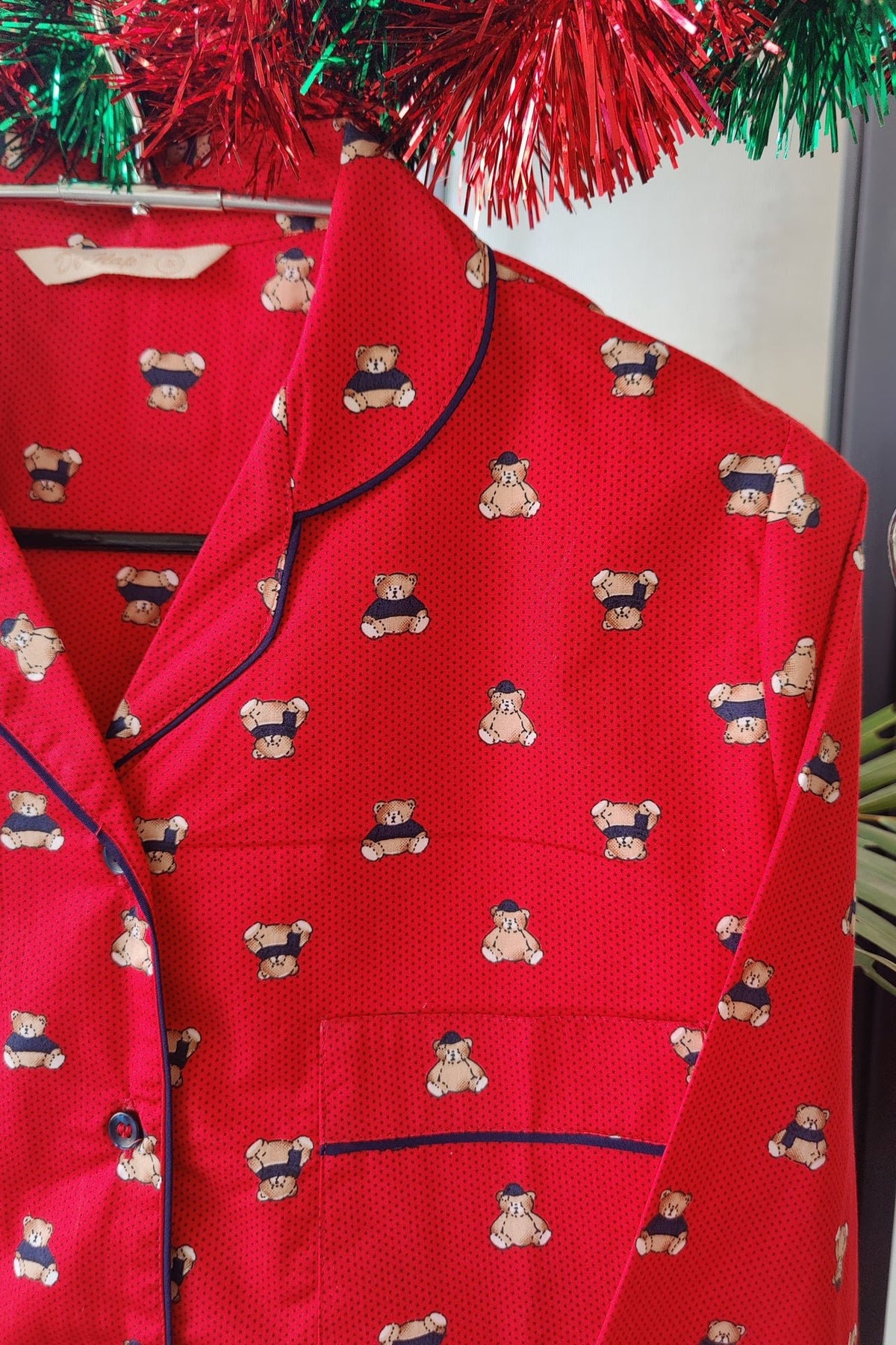 Luxe Bear Red Pyjama Set Women - De - Nap.in - Nightwear