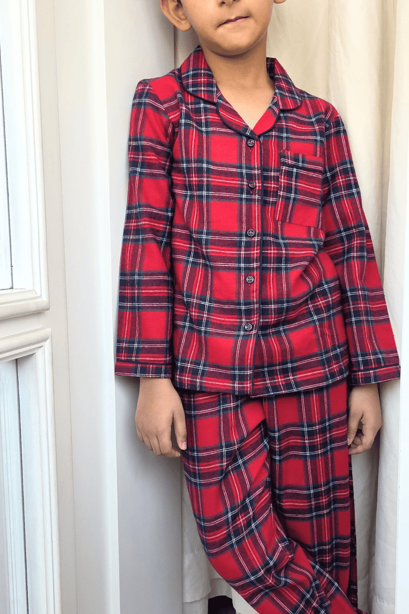 Luxe Checks Pyjama Set (Boy) - De - Nap.in - Nightwear