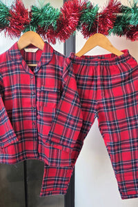 Luxe Checks Pyjama Set (Girl) - De - Nap.in - Nightwear