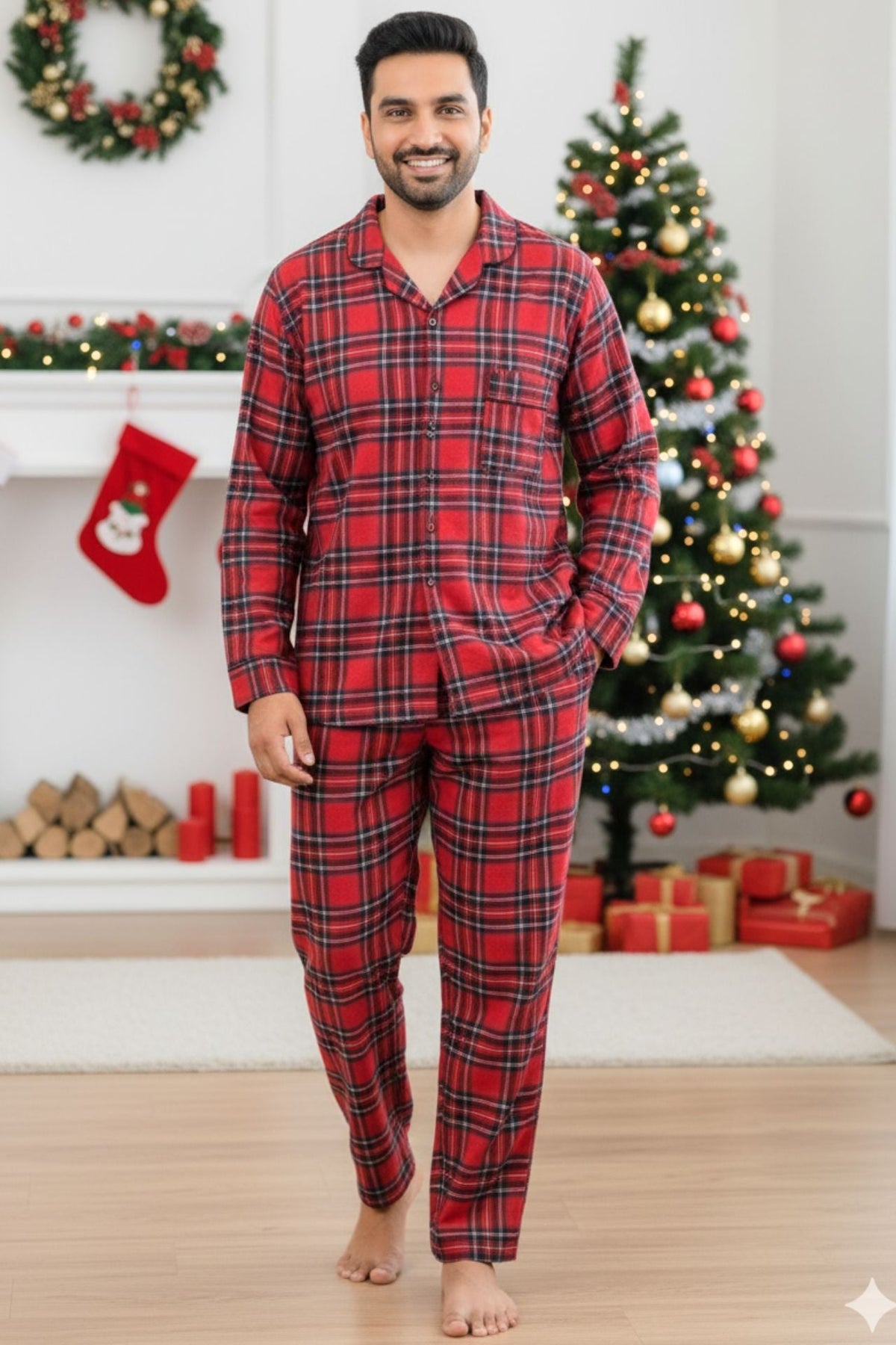 Luxe Checks Pyjama Set (Men) - De - Nap.in - Nightwear