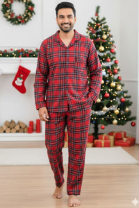 Luxe Checks Pyjama Set (Men) - De - Nap.in - Nightwear