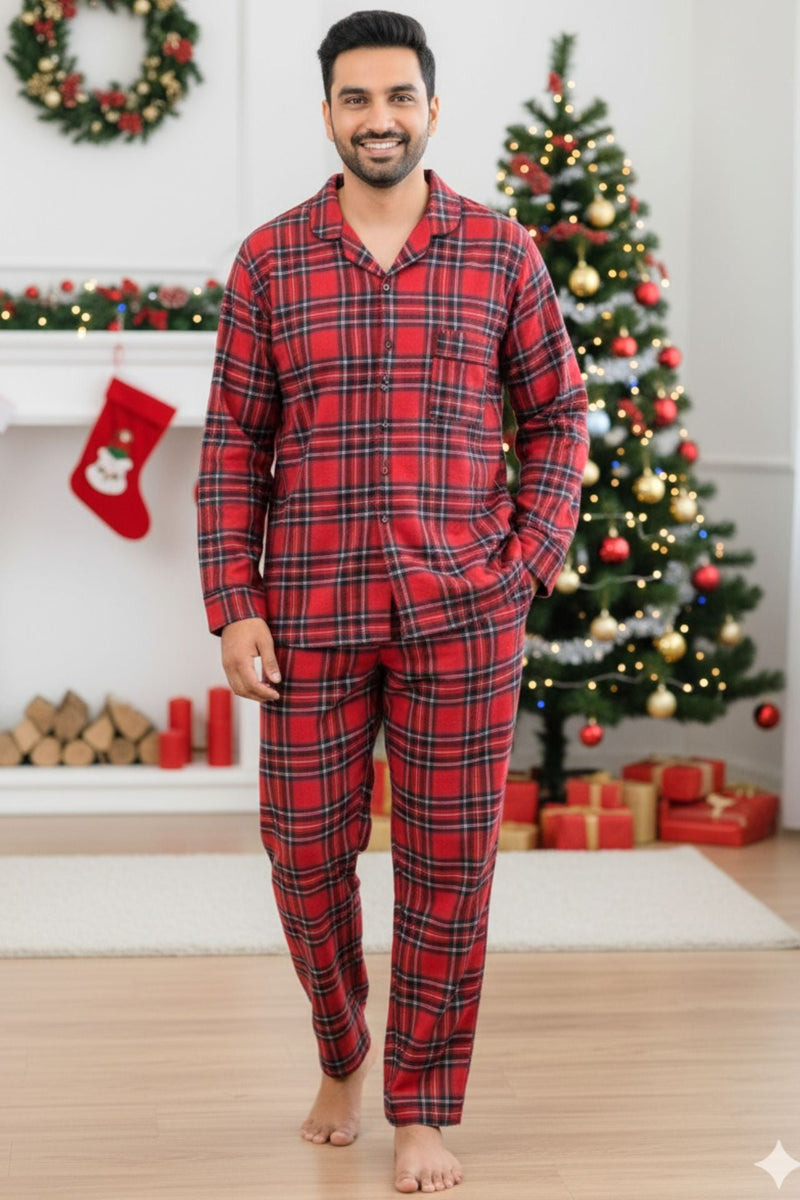 Luxe Checks Pyjama Set (Men) - De - Nap.in - Nightwear