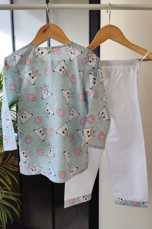 Magic Unicorn Blue Kurta Pyjama Set for Girls / Boys - De - Nap.in - Nightwear