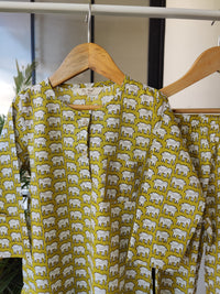 Majestic Elephant Mul Kurta Pyjama Set Girls / Boys - De - Nap.in - Nightwear