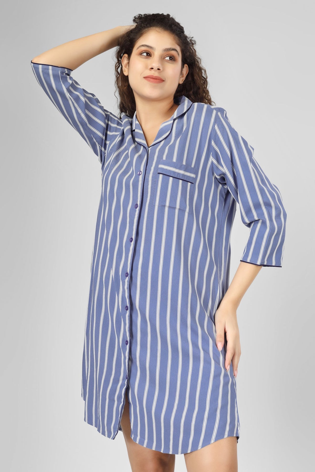 Midnight Mist Viscose Nightdress - De - Nap.in - Nightwear
