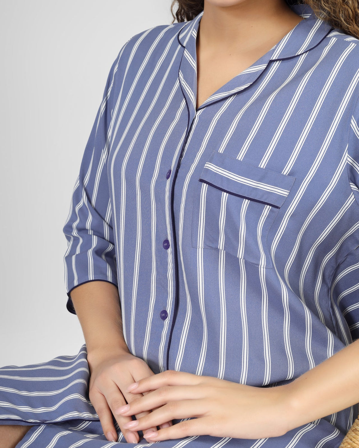 Midnight Mist Viscose Nightdress - De - Nap.in - Nightwear