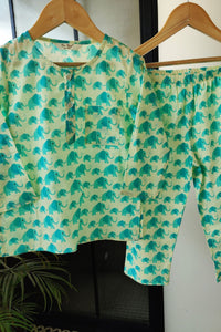 Mini Maharaja Nights Mul Kurta Pyjama Set Girls / Boys - De - Nap.in - Nightwear