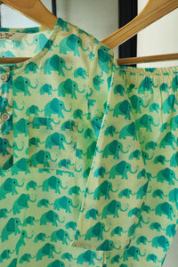 Mini Maharaja Nights Mul Kurta Pyjama Set Girls / Boys - De - Nap.in - Nightwear