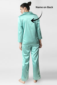 Mint Satin Pyjama Set