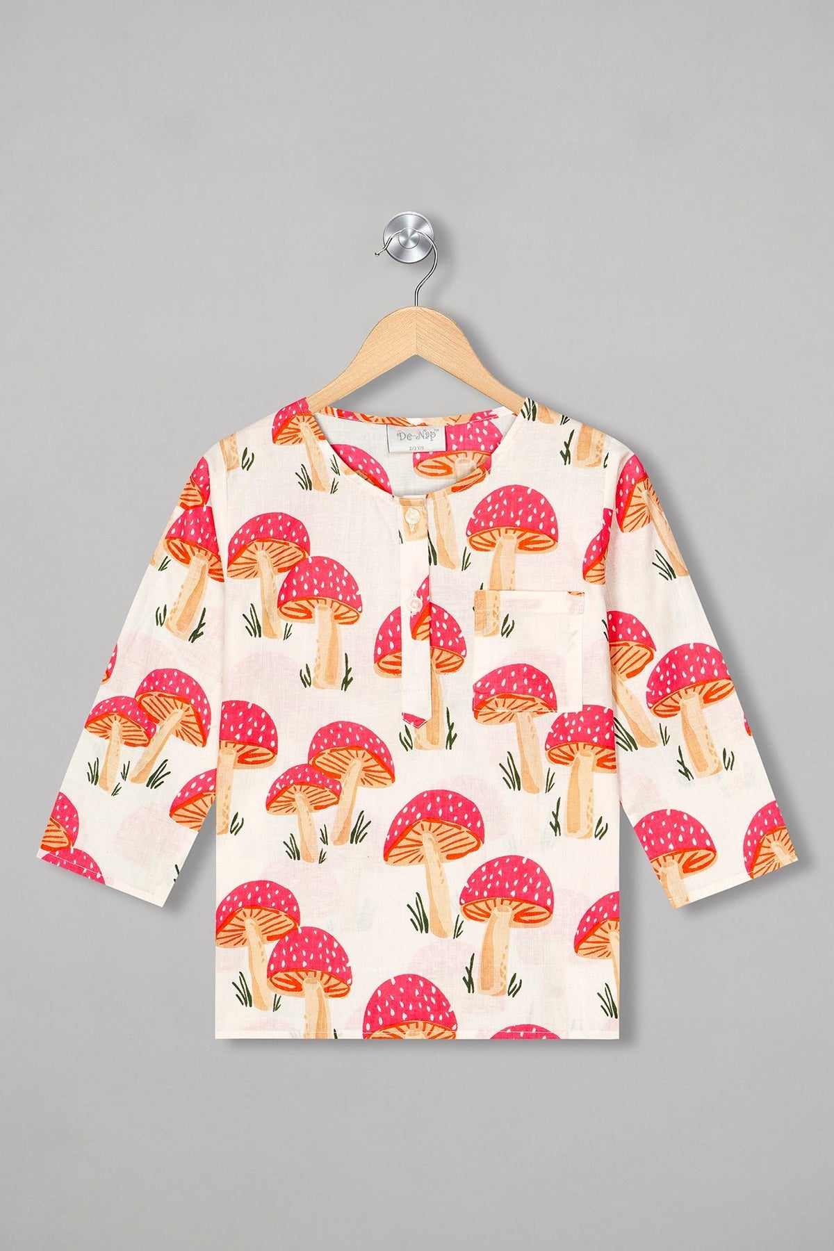 Mushroom Marvel Kurta Pyjama Set - De - Nap.in - Nightwear