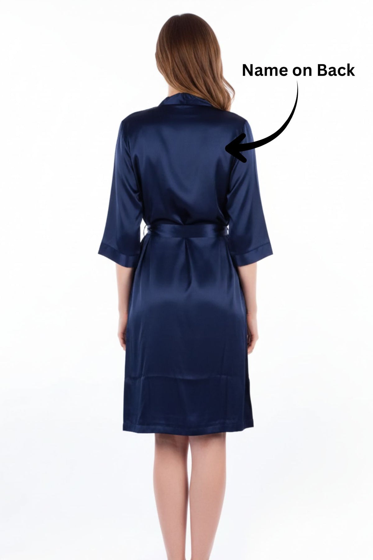 Satin Navy Classic Robe