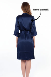 Satin Navy Classic Robe